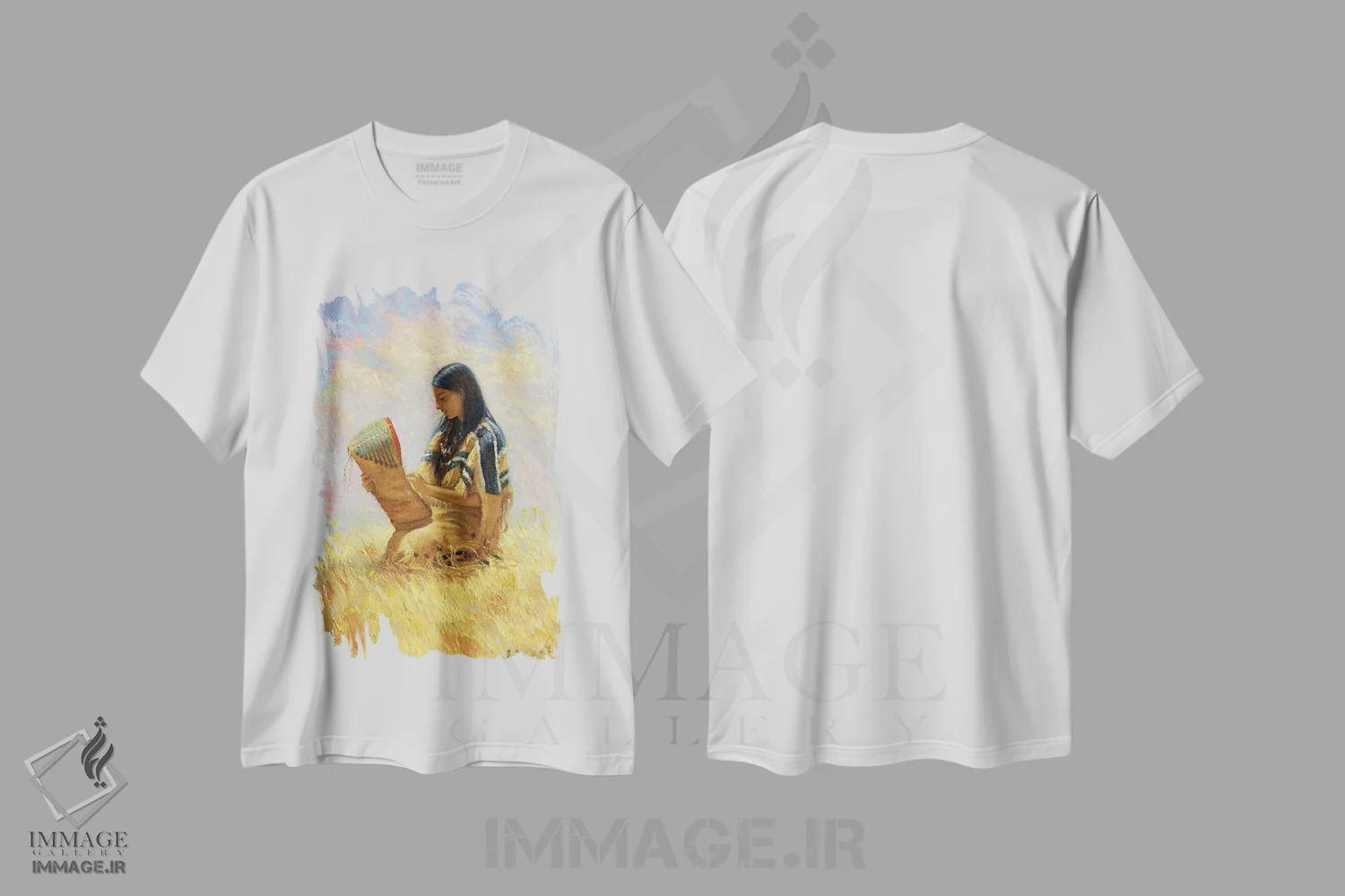 تیشرت سفید طرح دار مادری، تزئینی اثر دیوید جواکین | فروشگاه ایماژ