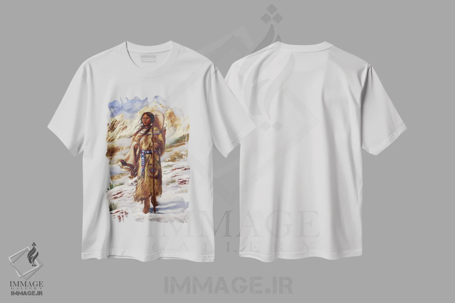 تیشرت سفید طرح دار ساکاژاویا، تزئینی اثر دیوید جواکین | immage.ir