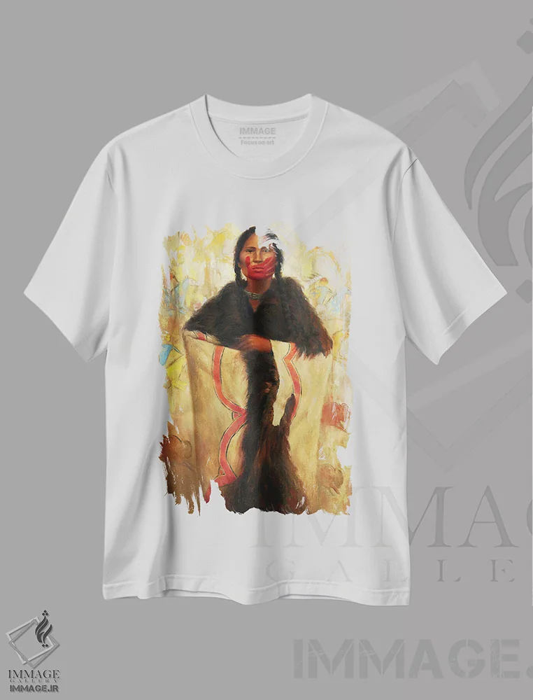 تیشرت سفید طرح دار او سخن می گوید، تزئینی اثر دیوید جواکین | immage.ir