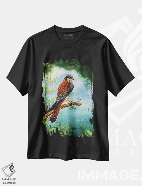 تیشرت مشکی طرح دار جنگجوی کوچک، تزئینی اثر دیوید جواکین | فروشگاه ایماژ