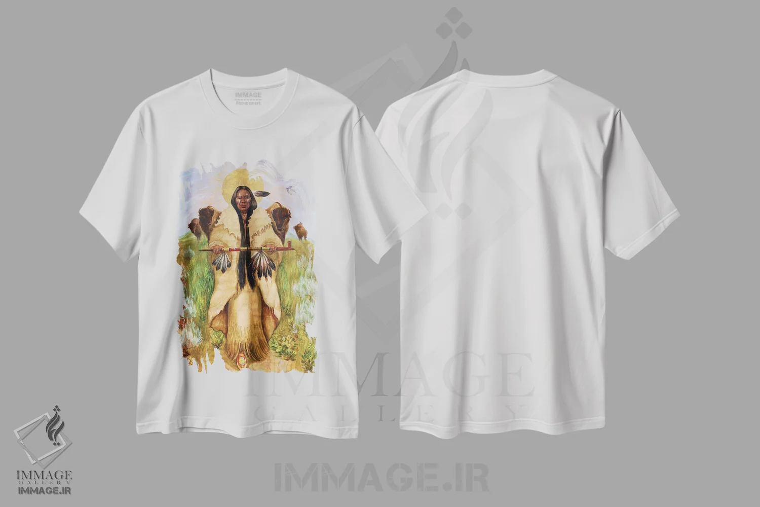 تیشرت سفید طرح دار ادای احترام مقدس به ویرا درایزدیل، تزئینی اثر دیوید جواکین | فروشگاه ایماژ