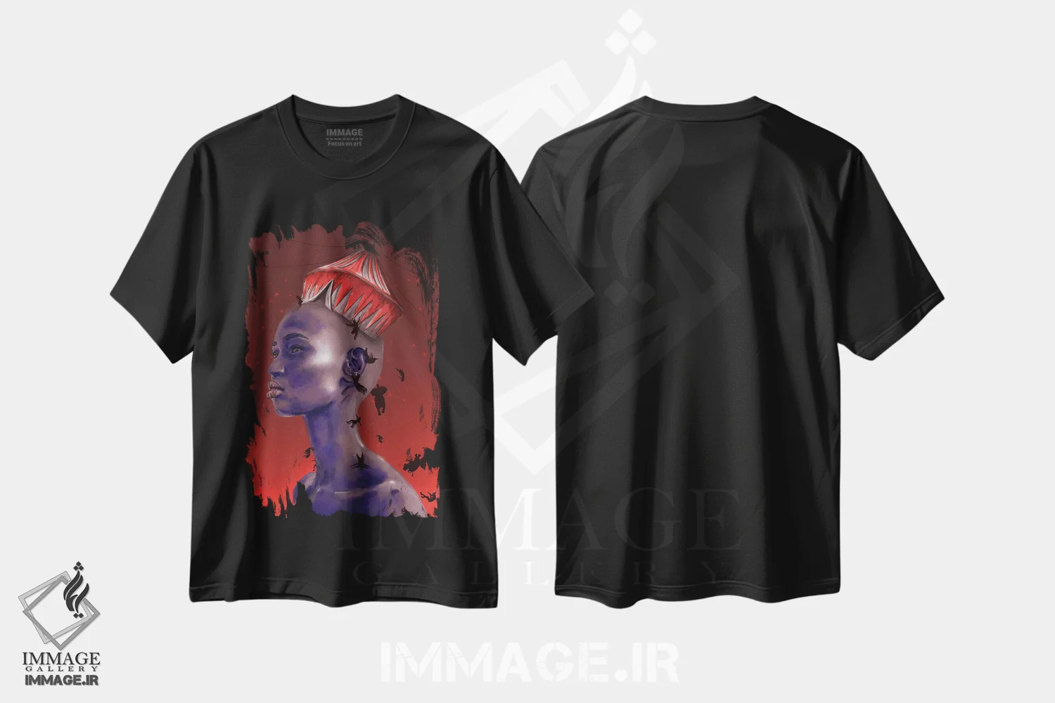 تیشرت مشکی طرح دار سیرک، هنر آمریکایی آفریقایی تبار اثر دنیل جیمز اسمیت | فروشگاه ایماژ