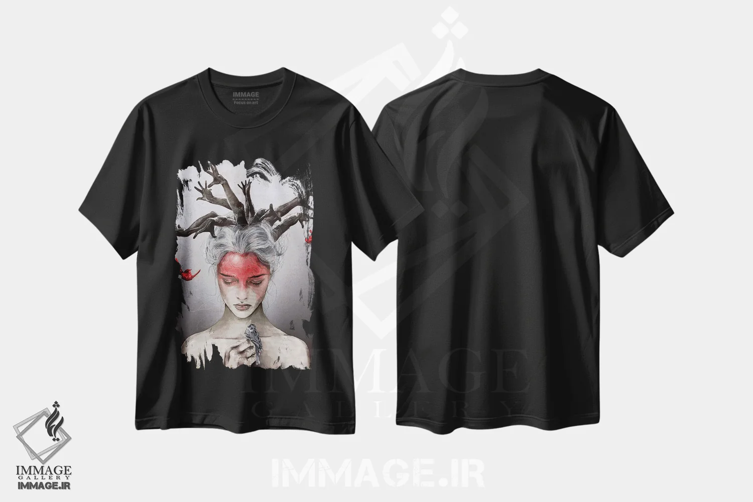 تیشرت مشکی طرح دار دلواپسی، دکوراسیون جایگزین اثر دنیل جیمز اسمیت | immage.ir