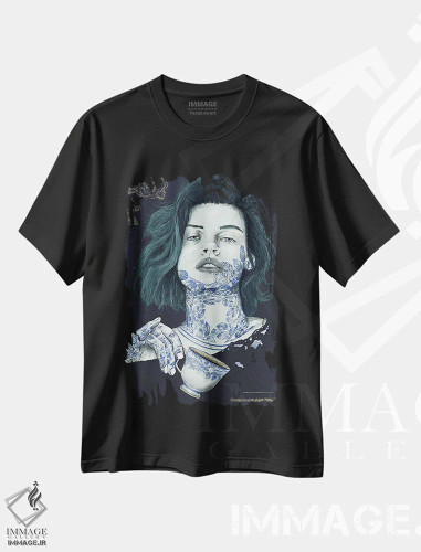 تیشرت مشکی طرح دار چای، دکوراسیون جایگزین اثر دنیل جیمز اسمیت | فروشگاه ایماژ