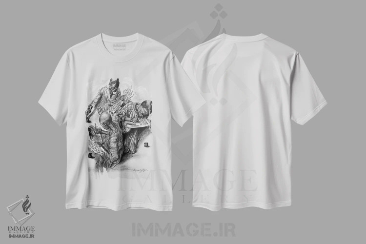 تیشرت سفید طرح دار یادگیری خوب، هنر آمریکایی آفریقایی تبار اثر دیان جی | immage.ir