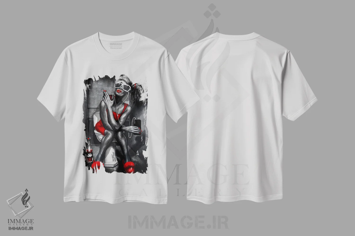 تیشرت سفید طرح دار فرار او، هنر آمریکایی آفریقایی تبار اثر دیان جی | immage.ir