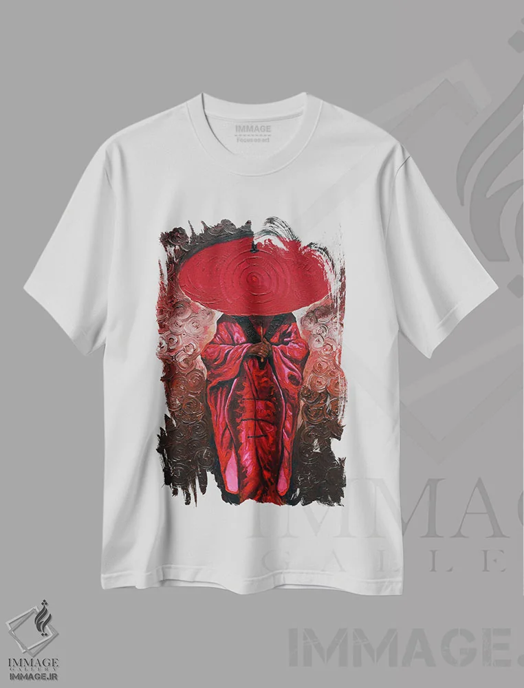 تیشرت سفید طرح دار چتر او، هنر آمریکایی آفریقایی تبار اثر دیان جی | فروشگاه ایماژ