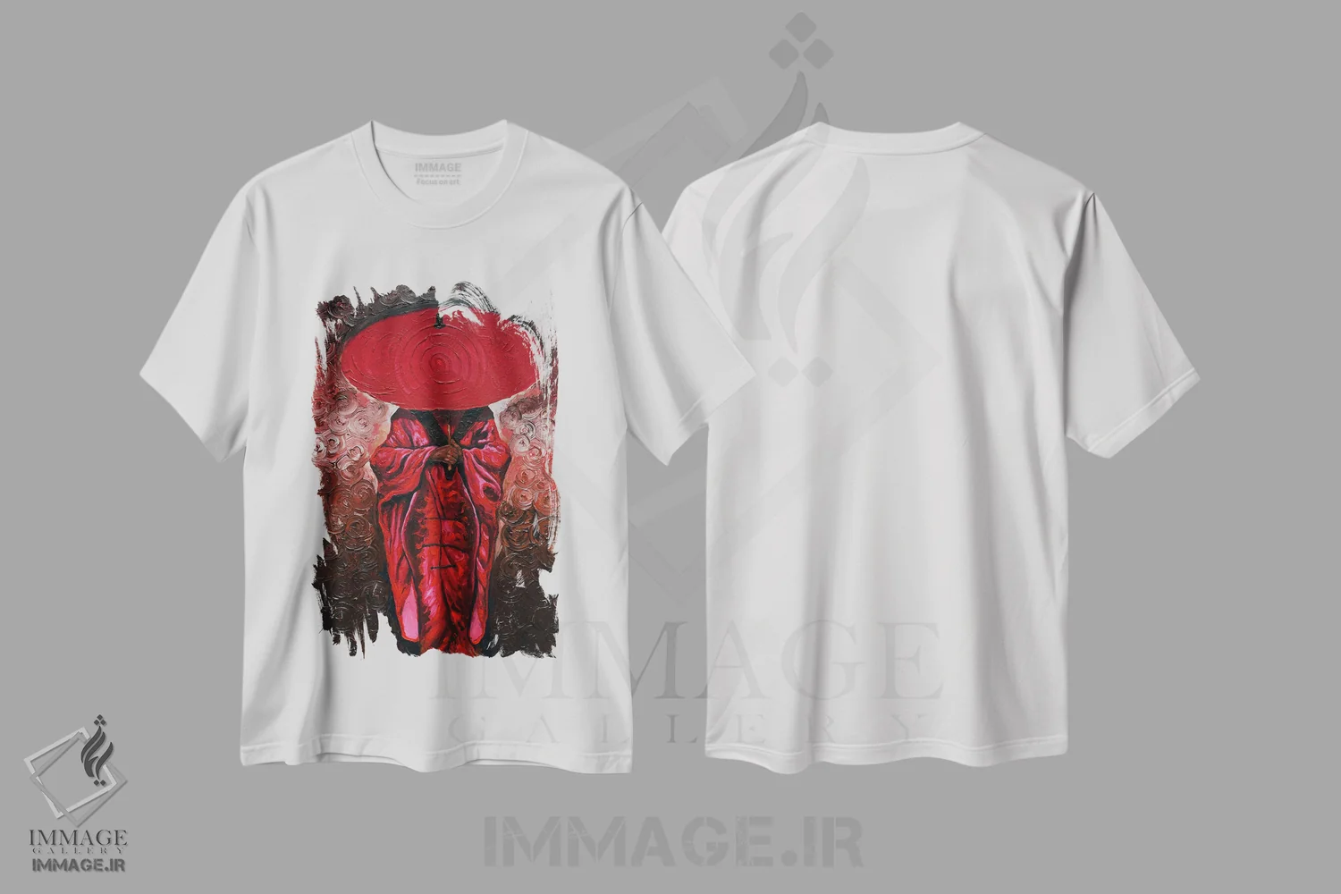 تیشرت سفید طرح دار چتر او، هنر آمریکایی آفریقایی تبار اثر دیان جی | فروشگاه ایماژ