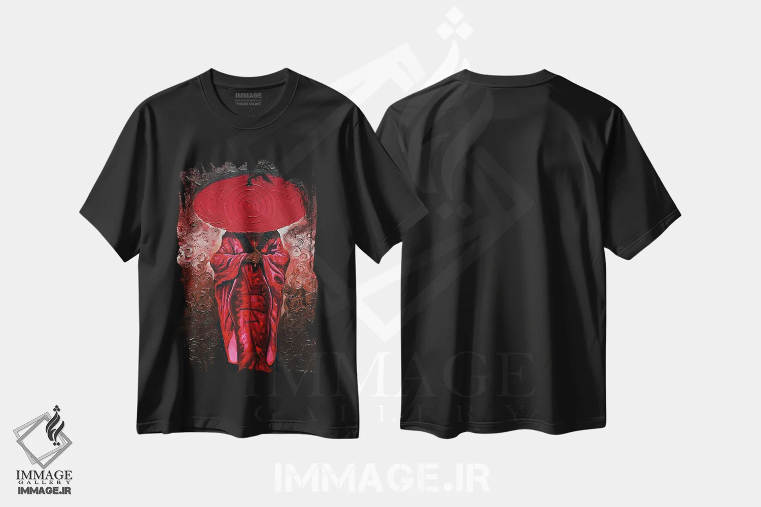 تیشرت مشکی طرح دار چتر او، هنر آمریکایی آفریقایی تبار اثر دیان جی | immage.ir