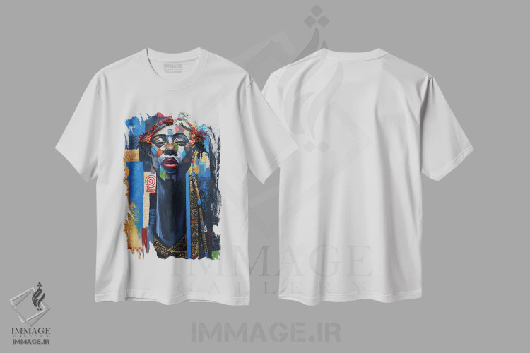 تیشرت سفید طرح دار زینت بخش زیبا، هنر آمریکایی آفریقایی تبار اثر دیان جی | immage.ir