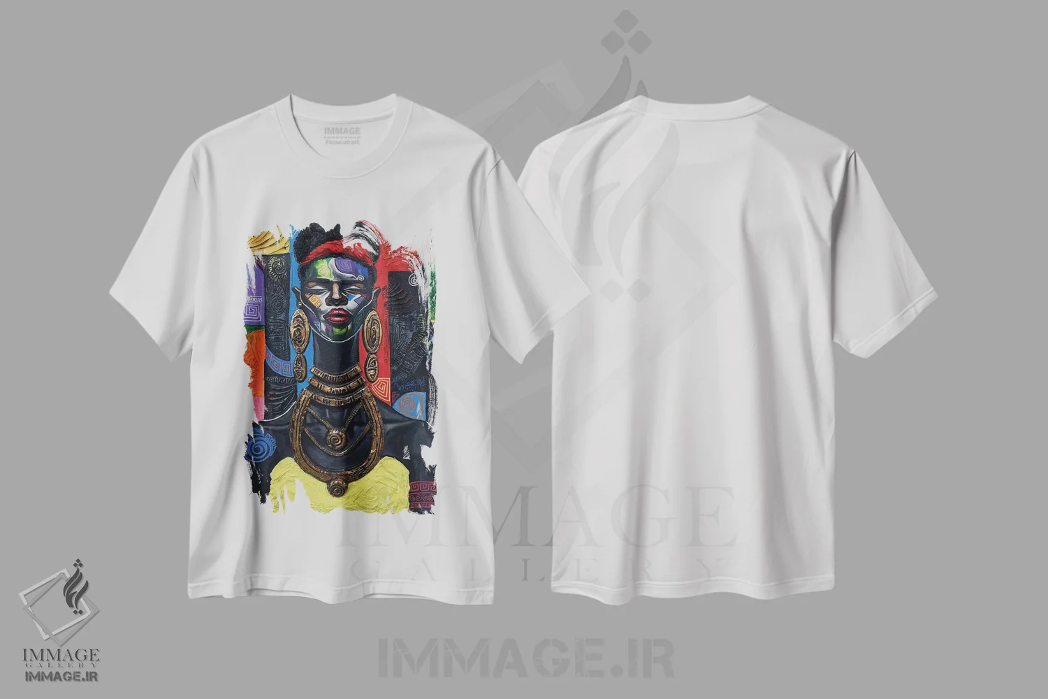تیشرت سفید طرح دار حس ملکه، هنر آمریکایی آفریقایی تبار اثر دیان جی | immage.ir