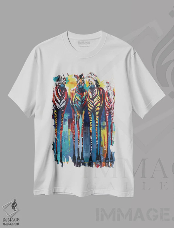 تیشرت سفید طرح دار استار باشکوه، هنر فاخر معاصر اثر دیان جی | immage.ir