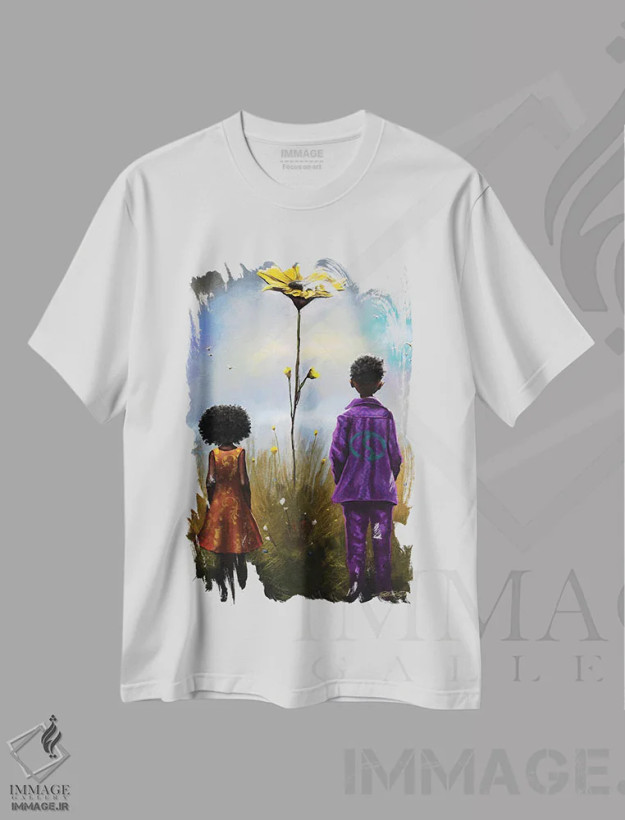 تیشرت سفید طرح دار نور پس از طوفان، هنر آمریکایی آفریقایی تبار اثر دیان جی | فروشگاه ایماژ