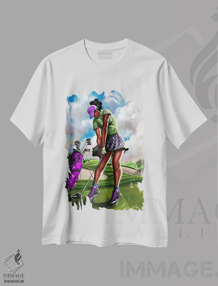 تیشرت سفید طرح دار زیبایی و تی، هنر آمریکایی آفریقایی تبار اثر دیان جی | فروشگاه ایماژ