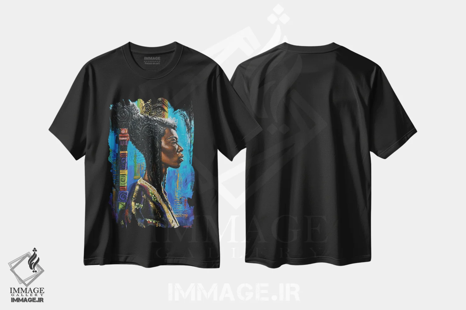 تیشرت مشکی طرح دار زیبایی غیرمتعارف، هنر آمریکایی آفریقایی تبار اثر دیان جی | immage.ir