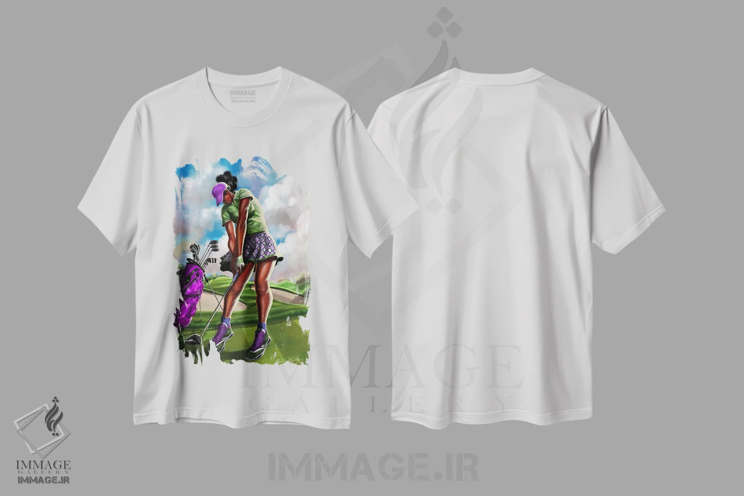 تیشرت سفید طرح دار زیبایی و تی، هنر آمریکایی آفریقایی تبار اثر دیان جی | فروشگاه ایماژ