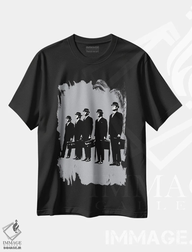 تیشرت مشکی طرح دار گروه کمدی مانتی پایتون، تزئینی اثر دراپ کیک آرت | فروشگاه ایماژ