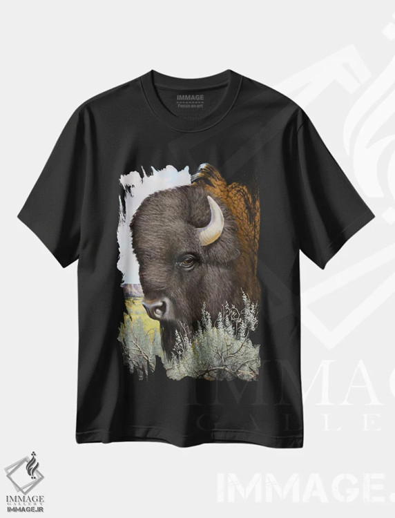 تیشرت مشکی طرح دار سلطان دشت ها، هنر فاخر معاصر اثر درک هانسن | immage.ir