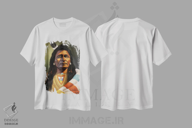 تیشرت سفید طرح دار سینهٔ جدید، هنر فاخر معاصر اثر درک هانسن | فروشگاه ایماژ