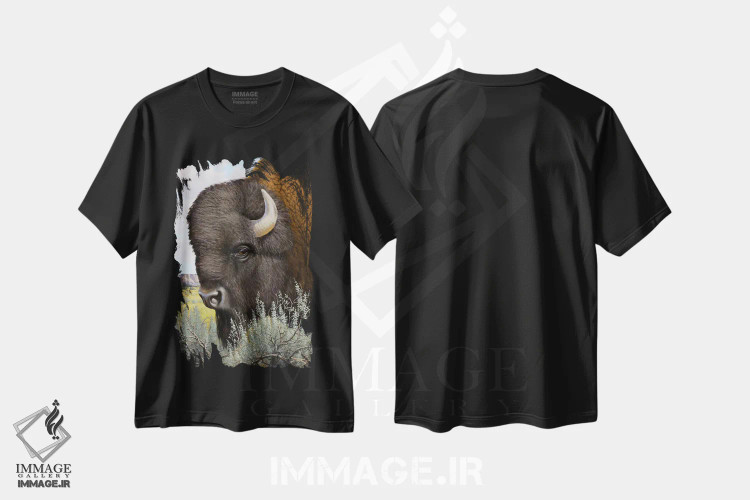 تیشرت مشکی طرح دار سلطان دشت ها، هنر فاخر معاصر اثر درک هانسن | immage.ir