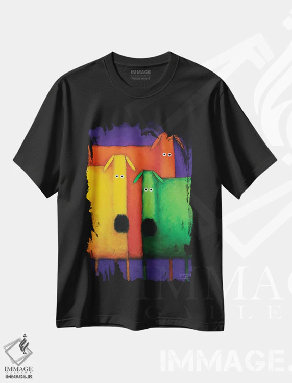 تیشرت مشکی طرح دار جشن تنوع دو، هنر فاخر معاصر اثر دنیل پاتریک کس لر | immage.ir
