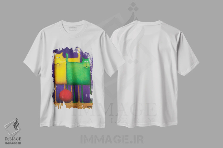 تیشرت سفید طرح دار دردسر دو برابر یک، هنر فاخر معاصر اثر دنیل پاتریک کس لر | فروشگاه ایماژ