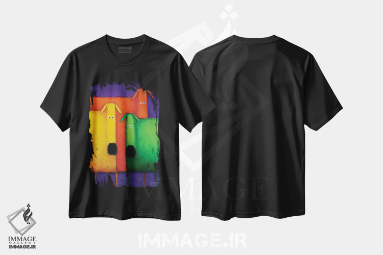 تیشرت مشکی طرح دار جشن تنوع دو، هنر فاخر معاصر اثر دنیل پاتریک کس لر | immage.ir