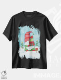 تیشرت مشکی طرح دار جن کوتوله با هدیه ها، دکور تعطیلات اثر دایان کاتر | فروشگاه ایماژ