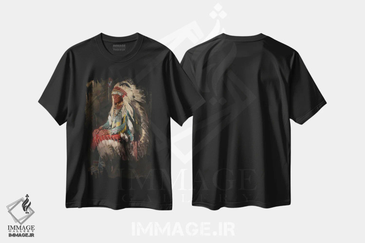 تیشرت مشکی طرح دار زینت و شکوه، دکور معاصر اثر دیوید ادوارد کوسرا | فروشگاه ایماژ