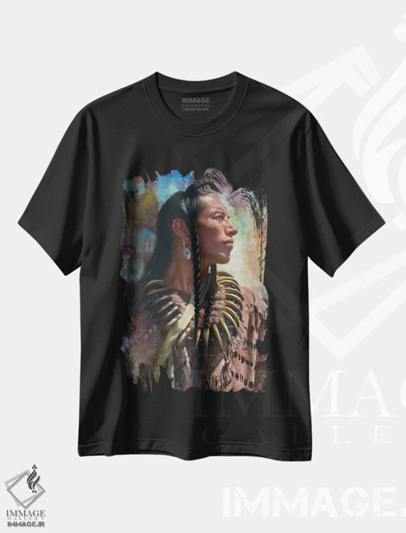 تیشرت مشکی طرح دار براون، تزئینی اثر دیوید ادوارد کوسرا | immage.ir