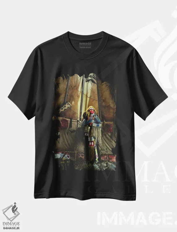 تیشرت مشکی طرح دار جناب والا، تزئینی اثر دیوید ادوارد کوسرا | immage.ir