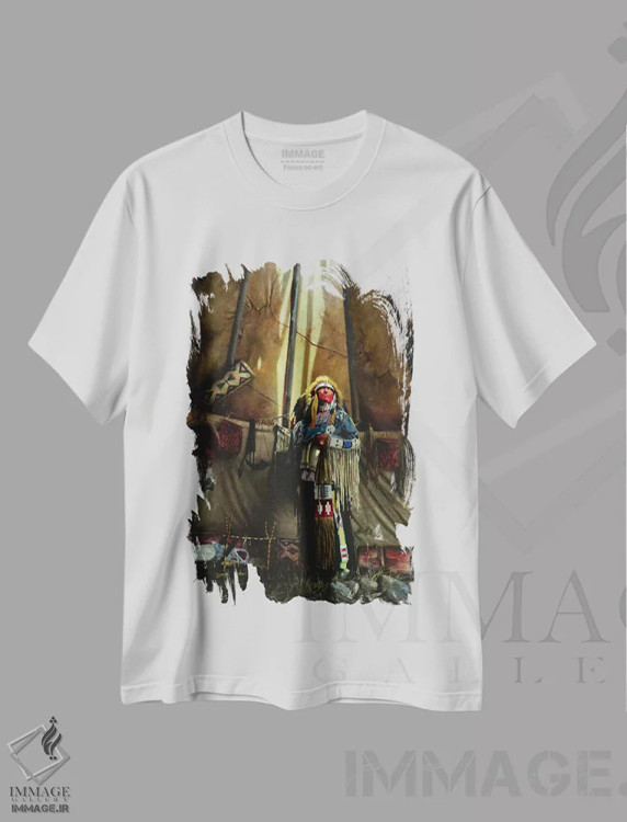 تیشرت سفید طرح دار جناب والا، تزئینی اثر دیوید ادوارد کوسرا | فروشگاه ایماژ