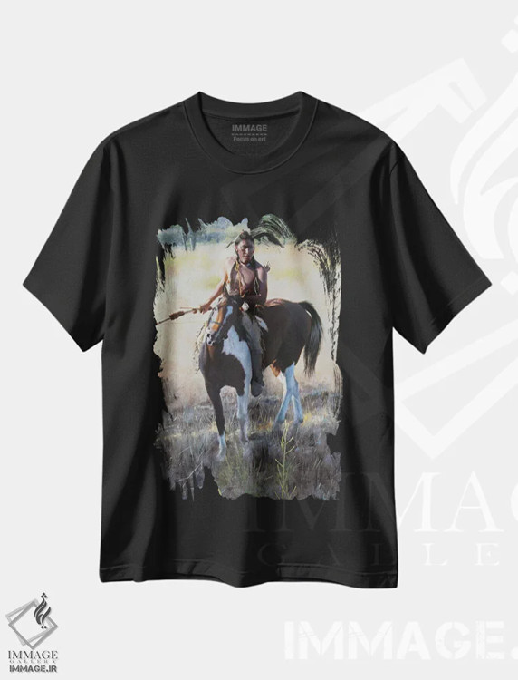 تیشرت مشکی طرح دار از روشنایی به سایه، تزئینی اثر دیوید ادوارد کوسرا | فروشگاه ایماژ