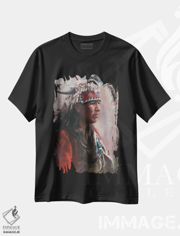 تیشرت مشکی طرح دار قانع کننده، تزئینی اثر دیوید ادوارد کوسرا | immage.ir