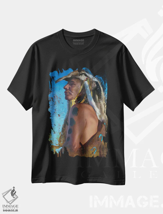 تیشرت مشکی طرح دار پادگان سرخپوستان سو، تزئینی اثر دیوید ادوارد کوسرا | immage.ir