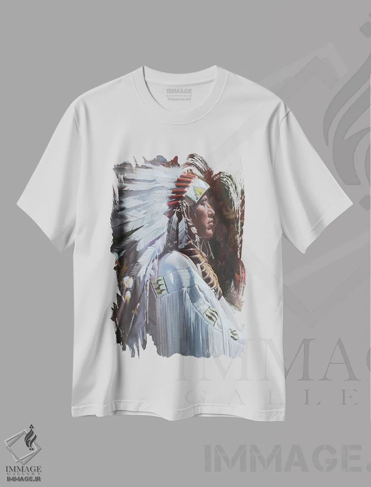 تیشرت سفید طرح دار باوقار، تزئینی اثر دیوید ادوارد کوسرا | immage.ir