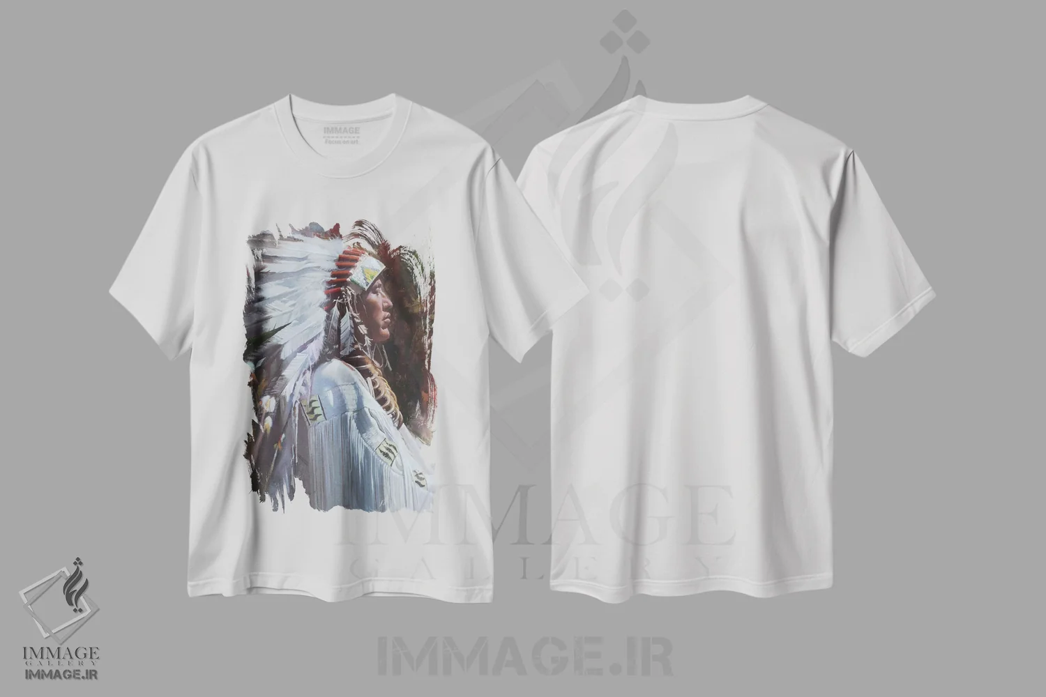 تیشرت سفید طرح دار باوقار، تزئینی اثر دیوید ادوارد کوسرا | immage.ir