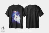 تیشرت مشکی طرح دار موج سوار کهکشانی، هنر فاخر معاصر اثر دیوید لوبلاو | فروشگاه ایماژ