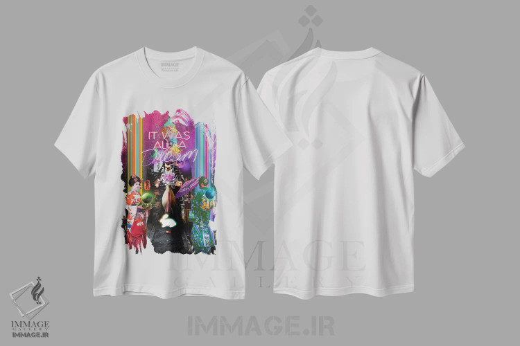 تیشرت سفید طرح دار همه اش یک رؤیا بود، دکور آسیایی اثر دیوید لوبلاو | فروشگاه ایماژ