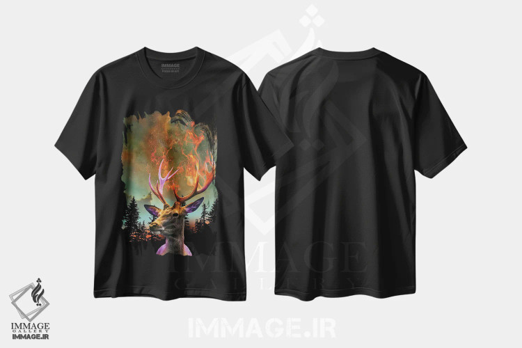 تیشرت مشکی طرح دار ماهیت اشیا، هنر دیجیتال اثر دیوید لوبلاو | immage.ir