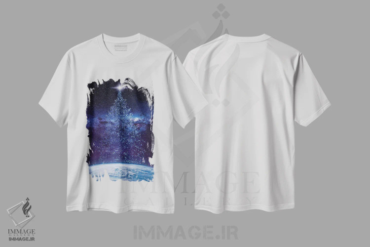 تیشرت سفید طرح دار شب پرستاره، هنر دیجیتال اثر دیوید لوبلاو | immage.ir