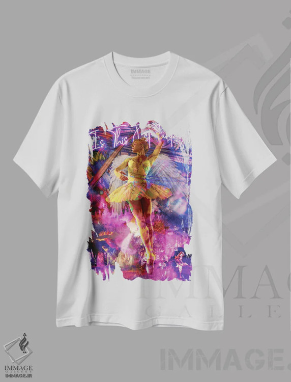 تیشرت سفید طرح دار آیا این فقط خیال است؟، هنر دیجیتال اثر دیوید لوبلاو | فروشگاه ایماژ