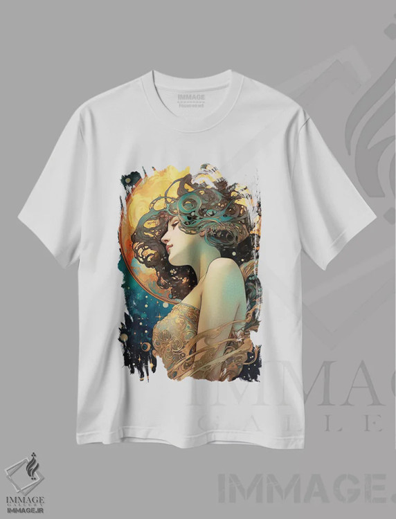 تیشرت سفید طرح دار هنر نوین نوآورانه، تزئینی اثر دیوید لوبلاو | فروشگاه ایماژ