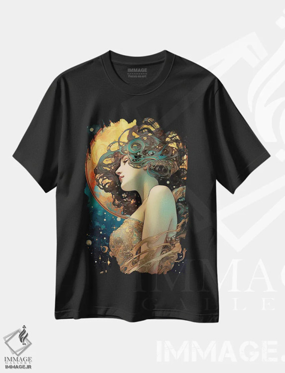 تیشرت مشکی طرح دار هنر نوین نوآورانه، تزئینی اثر دیوید لوبلاو | immage.ir