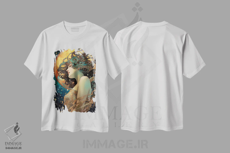 تیشرت سفید طرح دار هنر نوین نوآورانه، تزئینی اثر دیوید لوبلاو | فروشگاه ایماژ