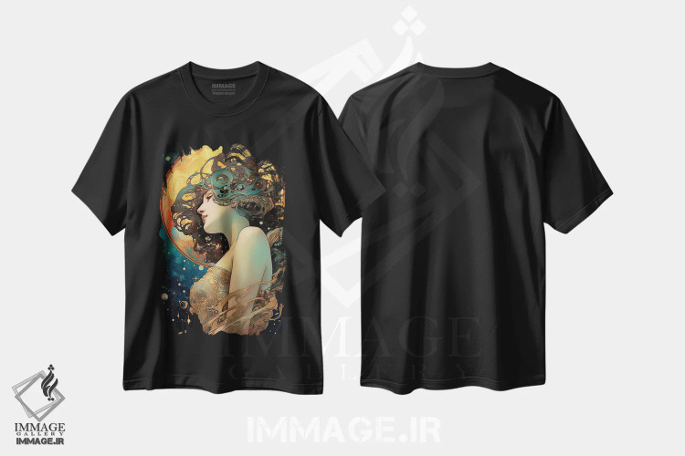 تیشرت مشکی طرح دار هنر نوین نوآورانه، تزئینی اثر دیوید لوبلاو | immage.ir