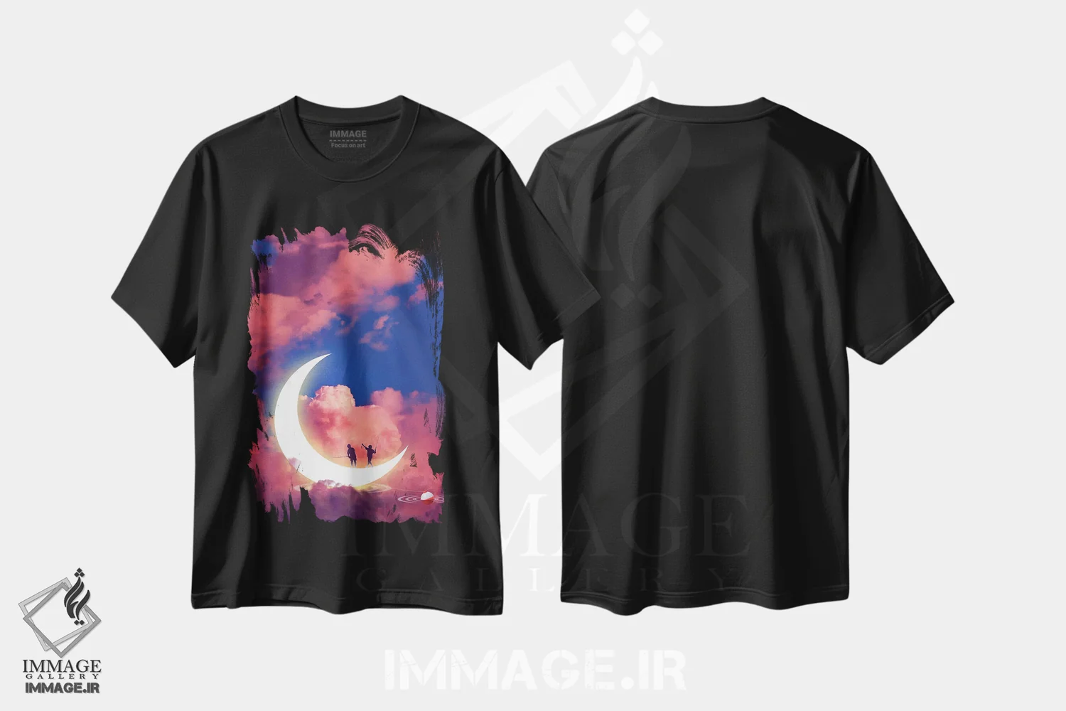 تیشرت مشکی طرح دار ماهیگیری مهتابی، هنر دیجیتال اثر دیوید لوبلاو | فروشگاه ایماژ