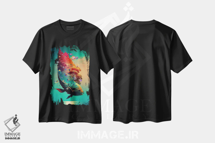 تیشرت مشکی طرح دار سفر ماهیگیری، هنر دیجیتال اثر دیوید لوبلاو | immage.ir
