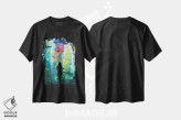 تیشرت مشکی طرح دار جهان عروس دریایی برقی یک آکواریوم است، هنر دیجیتال اثر دیوید لوبلاو | immage.ir