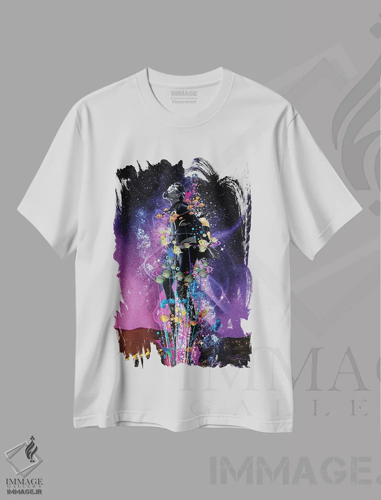 تیشرت سفید طرح دار شیرجه زن ستاره ای، هنر دیجیتال اثر دیوید لوبلاو | immage.ir